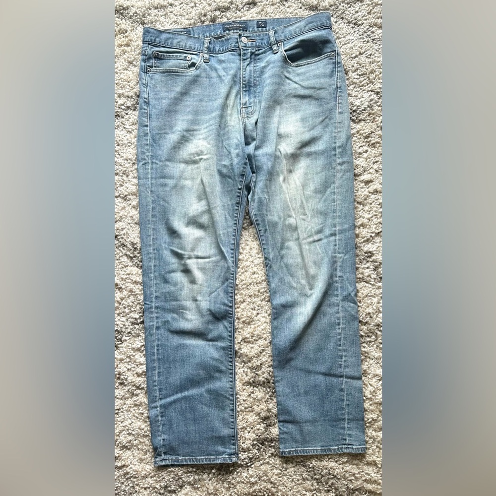 Lucky Brand Blue Straight Jeans with Vintage Faded Look